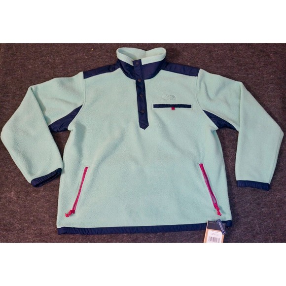 The North Face Sweater Mens Blue 1/4 Snap Pullover Long Sleeve Royal Arch - Picture 3 of 9